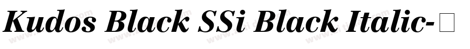 Kudos Black SSi Black Italic字体转换